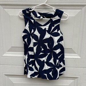 3T Navy & White Floral Print Sleeveless Top